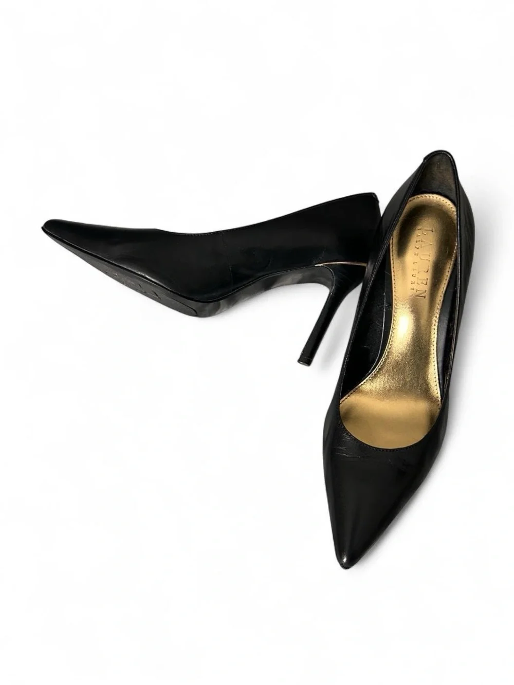 Ralph Lauren Black leather pointed heels